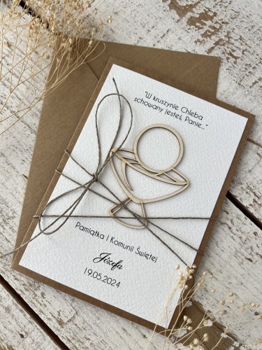 Ręcznie robiona kartka na komunię - pamiątka komunii