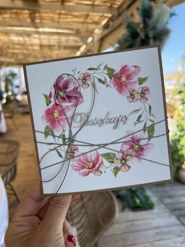 Ręcznie robiona kartka podziękowanie - Dziękuję