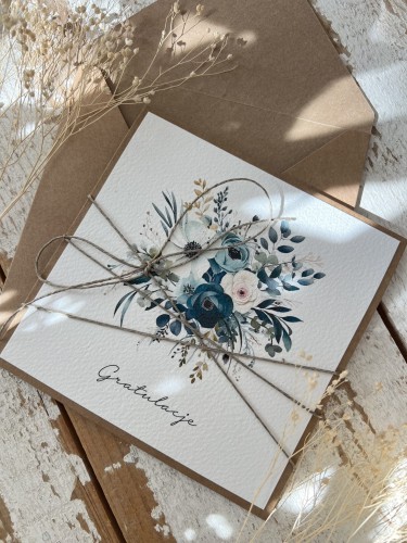 Ręcznie robiona kartka gratulacyjna - gratulacje