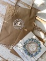 Wyjątkowy prezent - wyjątkowa personalizowana ręcznie robiona kartka dla na chrzest od matki chrzestnej, ojca chrzestnego + najpiękniejsze życzenia + torebka