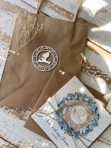 Wyjątkowy prezent - wyjątkowa personalizowana ręcznie robiona kartka dla na chrzest od matki chrzestnej, ojca chrzestnego + najpiękniejsze życzenia + torebka