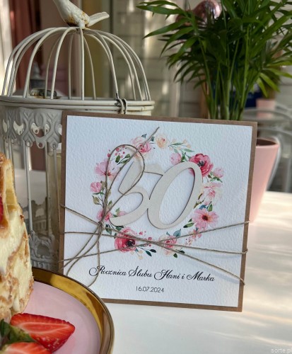 Wyjątkowa kartka ręcznie robiona z okazji 50 rocznicy ślubu z personalizacją + najpiękniejsze życzenia na rocznicę ślubu na złote gody