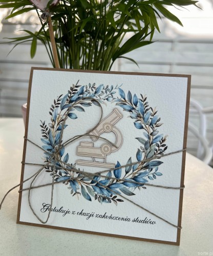 Personalizowana ręcznie robiona kartka gratulacje z okazji zakończenia studiów życzenia