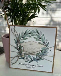 Personalizowana ręcznie robiona kartka gratulacje z okazji zakończenia studiów życzenia