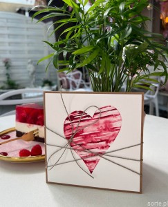 Wyjątkowa ręcznie robiona kartka prezent na walentynki, walentynkowa - walentynka z sercem (p)