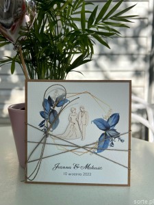 Personalizowana minimalistyczna kartka ślubna ręcznie robiona piękne życzenia, prezent od świadkowej, rodziców, chrzestnych