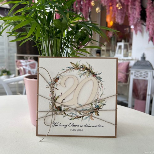 Wyjątkowa ręcznie robiona kartka na 20 urodziny - pomysł na prezent życzenia na dwudziestkę