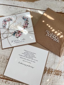 Wyjątkowa kartka ślubna ręcznie robiona na ślub pomysł prezent ślubny + najpiękniejsze życzenia ślubne