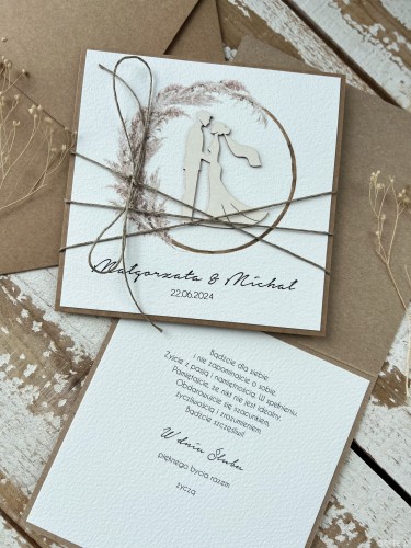 Personalizowany prezent - wyjątkowa kartka ślubna ręcznie robiona w stylu boho na ślub pomysł prezent ślubny z personalizacją + personalizowane najpiękniejsze życzenia ślubne