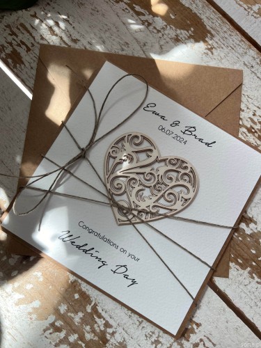 Personalizowany prezent - wyjątkowa kartka ślubna ręcznie robiona w stylu boho na ślub pomysł prezent ślubny z personalizacją + personalizowane najpiękniejsze życzenia ślubne