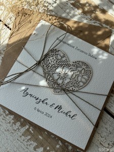 Personalizowany prezent - wyjątkowa kartka ślubna ręcznie robiona w stylu boho na ślub pomysł prezent ślubny z personalizacją + personalizowane najpiękniejsze życzenia ślubne