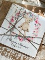 Wyjątkowa personalizowana kartka na chrzest dla dziewczynki - pomysł na prezent na chrzciny - pamiątka chrztu ręcznie robiona od matki chrzestnej, ojca chrzestnego + najpiękniejsze życzenia