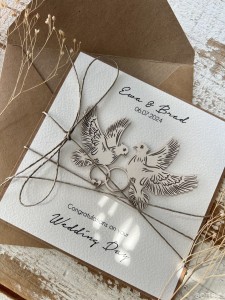 Personalizowany prezent - wyjątkowa kartka ślubna ręcznie robiona w stylu boho na ślub pomysł prezent ślubny z personalizacją + personalizowane najpiękniejsze życzenia ślubne