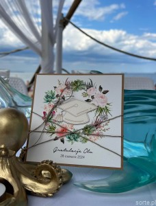 Personalizowana ręcznie robiona kartka gratulacje z okazji zakończenia studiów życzenia