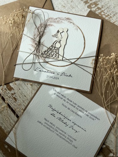 Personalizowany prezent - wyjątkowa kartka ślubna ręcznie robiona w stylu boho na ślub pomysł prezent ślubny z personalizacją + personalizowane najpiękniejsze życzenia ślubne