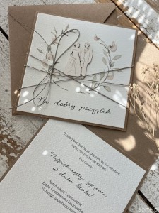 Wyjątkowa kartka ślubna ręcznie robiona na ślub pomysł prezent ślubny + najpiękniejsze życzenia ślubne  na dobry początek