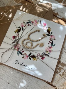 Ręcznie robiona kartka gratulacje z okazji uzyskania absolutorium obrony pracy licencjackiej, magisterskiej, doktorskiej dla lekarza, stetoskop