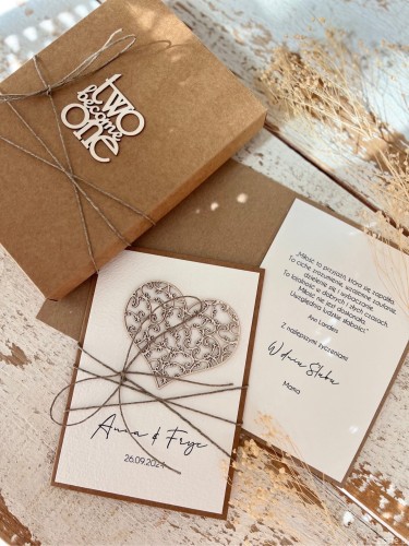 Oryginalna kartka ślubna ręcznie robiona 2 become 1