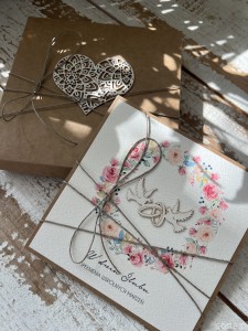 Wyjątkowa ręcznie robiona kartka ślubna + życzenia na ślub w pudełku