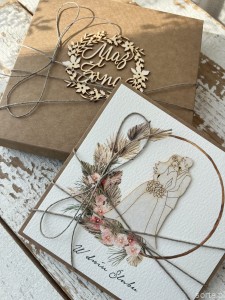 Wyjątkowa ręcznie robiona kartka ślubna + życzenia na ślub w pudełku