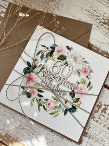 Rustykalna kartka życzenia z okazji 60. rocznicy ślubu - pięćdziesiąta rocznica ślubu - pomysł na prezent - życzenia 