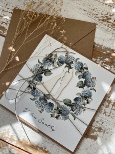 Ręcznie robiona kartka ślubna w dniu ślubu V den Svatby