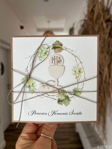 Kartka komunijna - pamiątka komunijna - pomysł na prezent na komunię