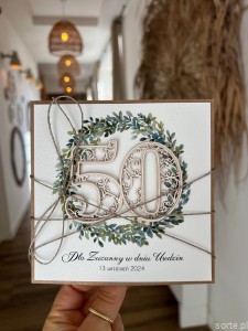 Wyjątkowa personalizowana kartka ręcznie robiona na 50 urodziny, pomysł na prezent na pięćdziesiątkę z personalizacją dla mężczyzny + personalizowane najpiękniejsze życzenia urodzinowe