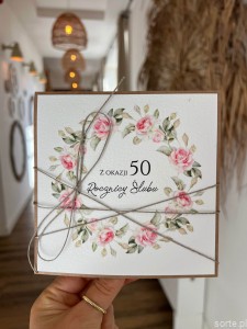 Wyjątkowa ręcznie robiona kartka życzenia z okazji 50. rocznicy ślubu - pięćdziesiąta rocznica ślubu - pomysł na prezent na złote gody