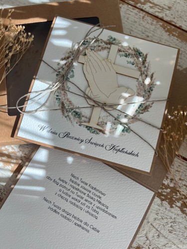 Kartka ręcznie robiona prezent z okazji rocznicy święceń kapłańskich dla księdza