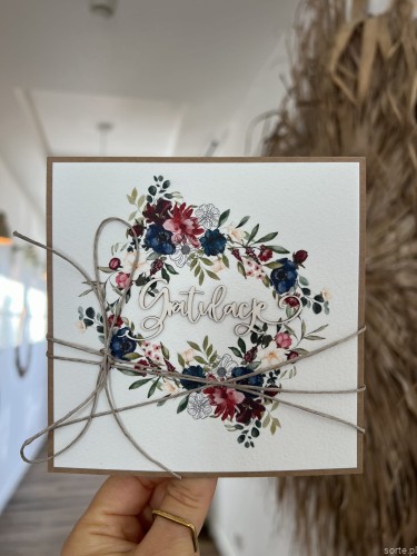 Ręcznie robiona kartka gratulacyjna - gratulacje