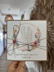 Kartka ślubna handmade boho 3
