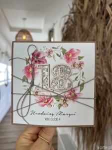 Personalizowany prezent - kartka ręcznie robiona na 18 urodziny, pomysł na prezent osiemnastka z personalizacją + personalizowane najpiękniejsze życzenia urodzinowe