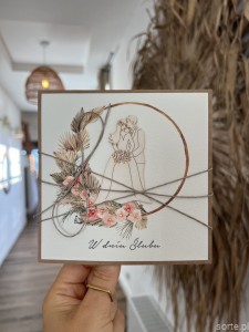 Rustykalna kartka ślubna, życzenia na ślub, idealny dodatek do prezentu ślubnego na pieniądze, koperta