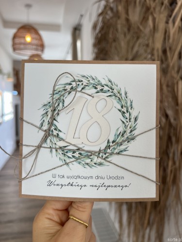 Wyjątkowa ręcznie robiona kartka na 18-ste urodziny, osiemnastka, pomysł na prezent życzenia na osiemnastkę dla chłopaka