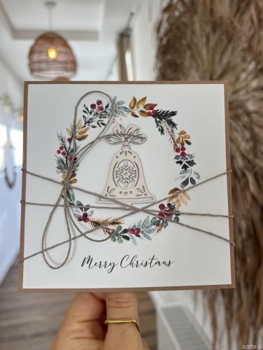 Stylowa ręcznie robiona kartka świąteczna Merry Christmas card