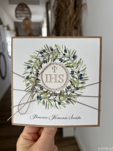 Oryginalne życzenia komunijne - kartka na komunię ręcznie robiona