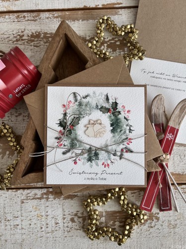 Świąteczny bon prezentowy - podarunkowy na zaproszenie - kartka na Boże Narodzenie