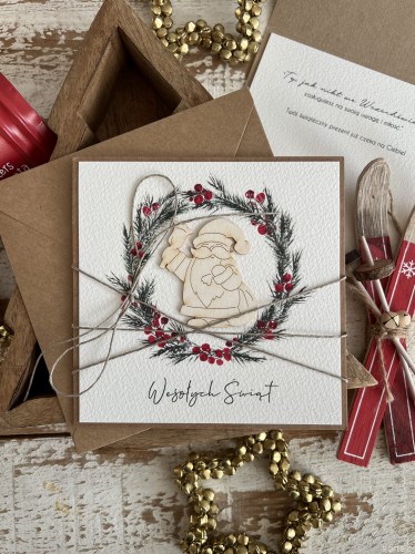 Świąteczny bon prezentowy - podarunkowy na zaproszenie - kartka na Boże Narodzenie
