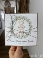 Ręcznie robiona kartka na komunię od matki chrzestnej dla chłopca