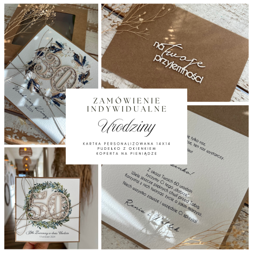 Personalizowany prezent - kartka ręcznie robiona na urodziny w pudełku, pomysł na prezent z personalizacją + personalizowane najpiękniejsze życzenia urodzinowe (18, 20, 25, 30, 40, 50, 60, 70, 80, 90, 100)