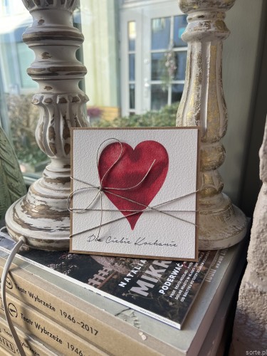 Wyjątkowa kartka na walentynki - walentynka z sercem dla Ciebie Kochanie z wyznaniem