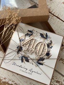 Personalizowany prezent - kartka ręcznie robiona na 40 urodziny pomysł prezent na czterdziestkę z personalizacją dla kobiety, mężczyzny + personalizowane najpiękniejsze życzenia urodzinowe