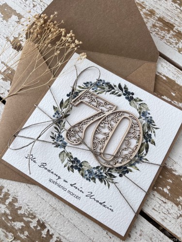 Wyjątkowa ręcznie robiona kartka na 70 urodziny, siedemdziesiątka - pomysł na prezent na siedemdziesiątkę dla mężczyzny