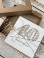 Personalizowany prezent - wyjątkowa kartka boho ręcznie robiona na 40 urodziny, pomysł na prezent na czterdziestkę z personalizacją dla kobiety, mężczyzny + personalizowane najpiękniejsze życzenia urodzinowe