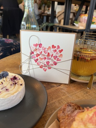 Wyjątkowa ręcznie robiona kartka prezent na walentynki, walentynkowa - walentynka serce (P)