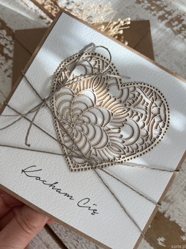 Wyjątkowa ręcznie robiona kartka prezent na walentynki, walentynkowa - walentynka Kocham Cię