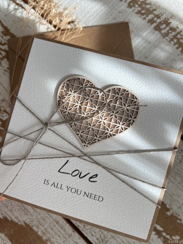 Kartka na ślub ręcznie robiona ślubna love is all you need