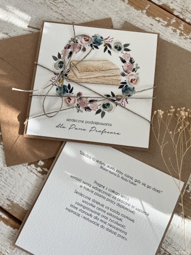 Ręcznie robiona kartka dla Pana profesora podziękowanie za pomoc w pisaniu pracy dyplomowej (z)