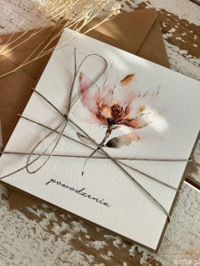 Ręcznie robiona kartka okolicznościowa - z napisem powodzenia (p)